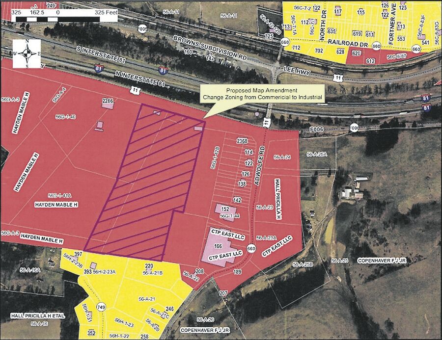 Zoning change map